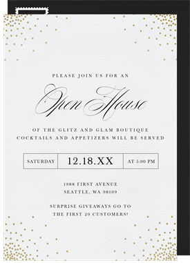 'Elegant Confetti' Open House Invitation