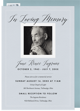 'In Loving Memory' Memorial Invitation
