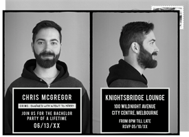 'Mugshot Mayhem' Bachelor Party Invitation