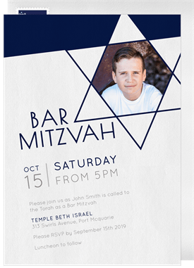 'Simple and Modern' Bar Mitzvah Invitation