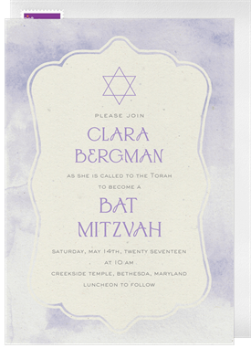 'Pretty Pastels' Bat Mitzvah Invitation