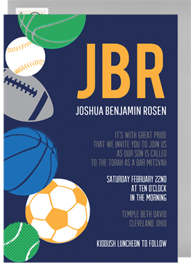 'Sports Fan' Bar Mitzvah Invitation