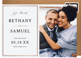'Simple Infinity Photo' Wedding Announcement