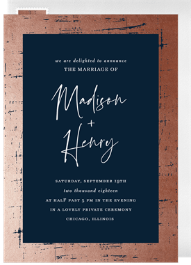 'Foil Frame' Wedding Announcement