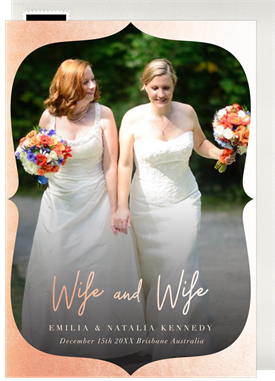 'Wife and Wife' Wedding Announcement