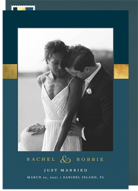 'Gold Accent' Wedding Announcement