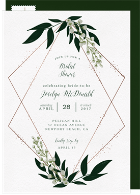 'Delicate Geometric Frame' Bridal Shower Invitation