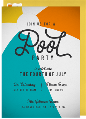 'Classic Beach Ball' Fourth of July Invitation