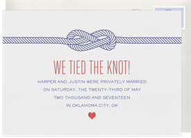 'Letterpress Knot' Wedding Announcement