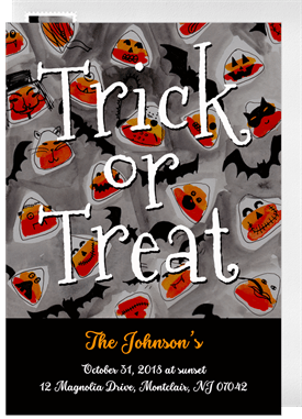 'Candy Corn Monsters' Halloween Invitation