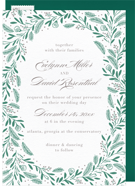 'Pine and Holly' Wedding Invitation