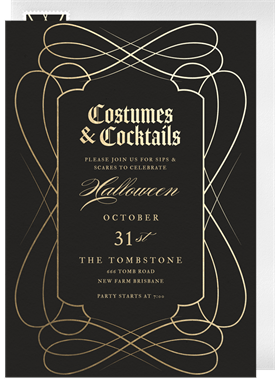 'Costumes & Cocktails' Halloween Invitation