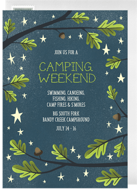 'Let's Go Camping' Entertaining Invitation