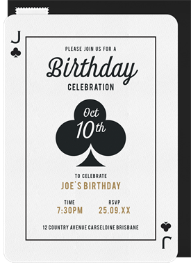 'Wildcard' Adult Birthday Invitation
