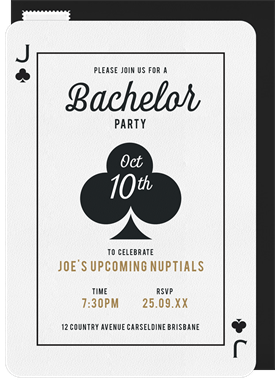 'Wildcard' Bachelor Party Invitation