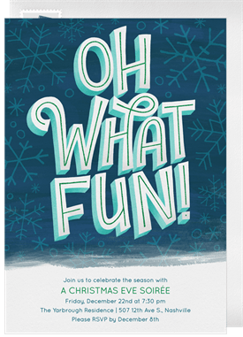 'Oh What Fun!' Christmas Party Invitation