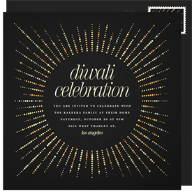 'Diwali Starburst' Diwali Invitation