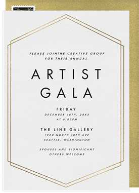 'Simple Hexagon Border' Gala Invitation