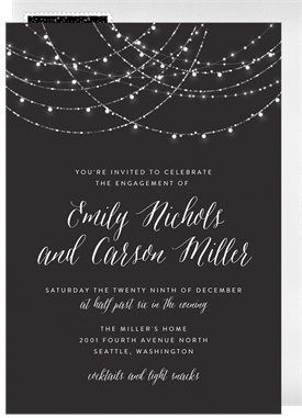 'Sparkling String Lights' Party Invitation