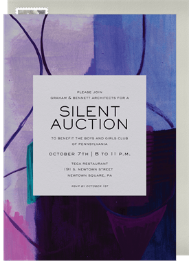 'Modern Color Block' Gala Invitation