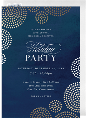 'Golden Circles' Holiday Party Invitation