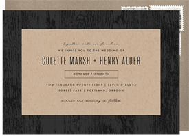 'Modern Woodgrain' Wedding Invitation