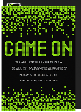 'Game On' Virtual / Remote Invitation