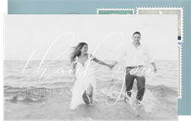 'Seaside Nuptials' Wedding Thank You Note