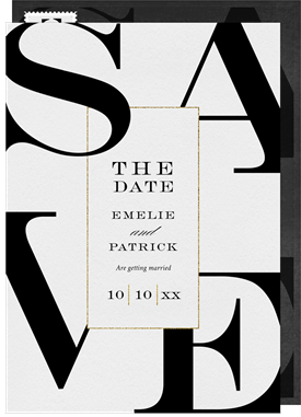 'Typography Love' Wedding Save the Date