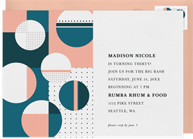 'Interactive Shapes' Adult Birthday Invitation