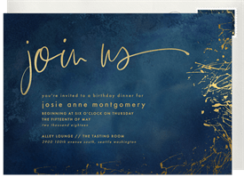 'Painted Gold' Adult Birthday Invitation