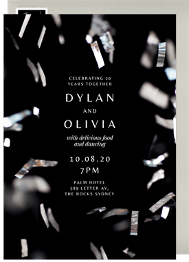 'Confetti Shimmer' Anniversary Party Invitation