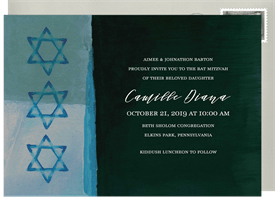 'Acrylic Stars' Bat Mitzvah Invitation