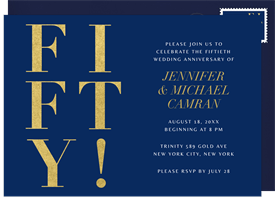 'Fifty!' Anniversary Party Invitation