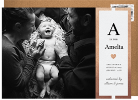 'Heart Icon' Birth Announcement