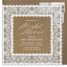 'Lovely Lace' Bridal Shower Invitation