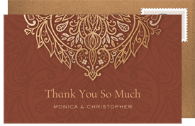 'Arabesque Style' Wedding Thank You Note