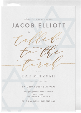 'Stylish Stars' Bar Mitzvah Invitation