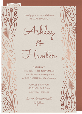 'Sprigs of Pine' Wedding Invitation