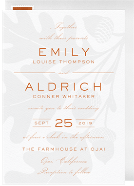 'Classic Oak Leaf' Wedding Invitation
