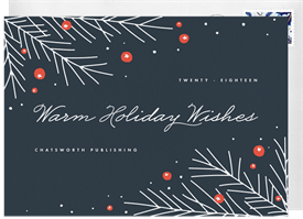 'Wispy Pines and Berries' Holiday Greetings Card