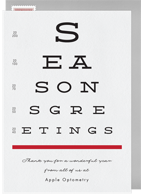 'Eye Chart' Business Holiday Greetings Card