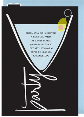 'Modern Martini' Happy Hour Invitation
