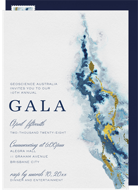 'Watercolor Agate' Gala Invitation
