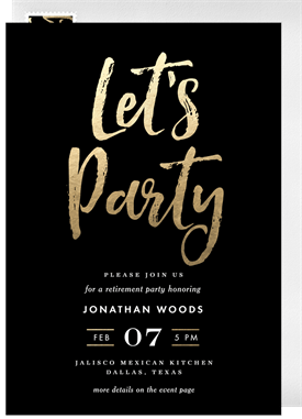 'Chic Party' Retirement Invitation