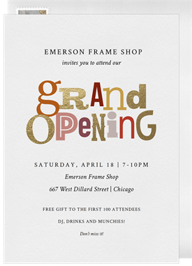 'Grand Typeset' Grand opening Invitation