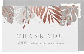 'Foiled Tropics' Wedding Thank You Note