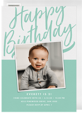 'Photo Feature' Kids Birthday Invitation