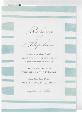 'Watercolor Ribbons' Wedding Invitation