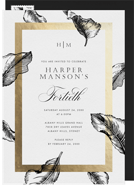 'Leaves Fall' Adult Birthday Invitation